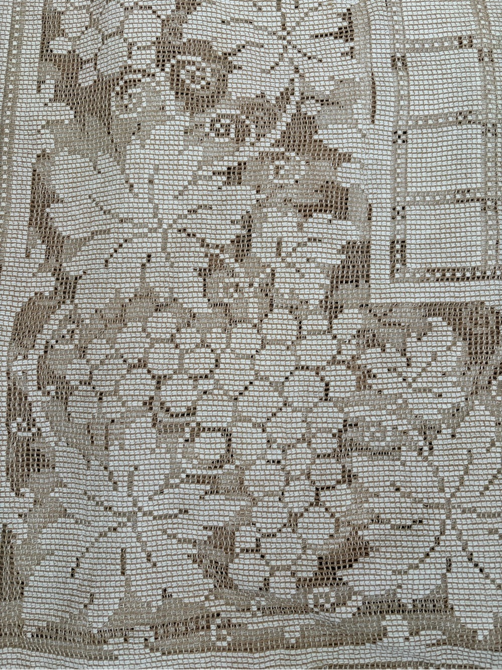 Vintage Filet Lace Tablecloth